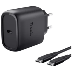 Trust Telefon töltő - Maxo (45W; USB-C; + 2m kábel; fekete)