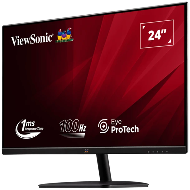 ViewSonic Monitor 23,8" - VA2432-H-2 (IPS, 16:9, 1920x1080, 1ms, 250cd/m2, D-sub, HDMI, VESA)