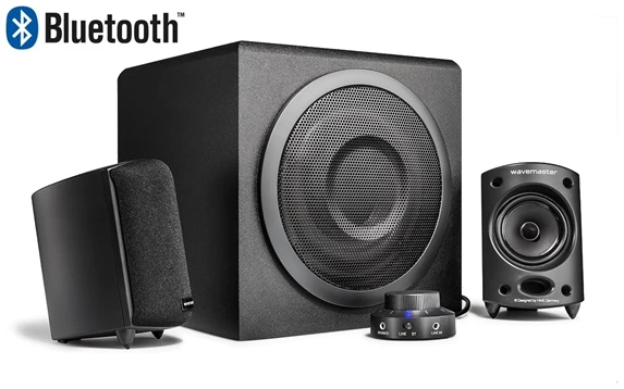 WaveMaster Hangszóró 2.1 - MOODY BT (65W RMS, Fa mélynyomó, Bluetooth, 3,5mm jack, RCA, Fekete) 1 WaveMaster Hangszóró 2.1 - MOODY BT (65W RMS, Fa mélynyomó, Bluetooth, 3,5mm jack, RCA, Fekete)