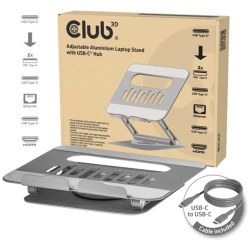 Club 3D Notebook Állvány - CSV-2554 (100W, 4K60Hz HDMI, 3x USB-C, RJ-45, 2x USB-A)