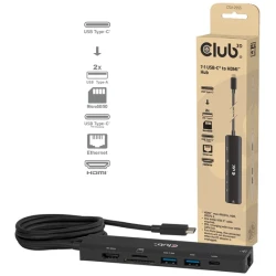Club 3D Notebook Dokkoló - CSV-2555 (140W, USB-C to 4K60Hz HDMI, USB-C, RJ-45, 2x USB-A, MicroSD, SD)