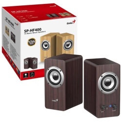 Genius Hangszóró 2.0 - SP-HF400 (10W, Wood, Sötét barna)