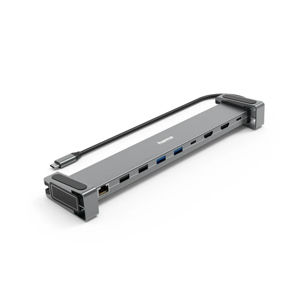Hama USB HUB - 200145 (USB-C 9n1, 3xUSB 3.1, 2xUSB 2.0, 2xUSB-C, 1xHDMI, 1xLAN, 100W PD, szürke)