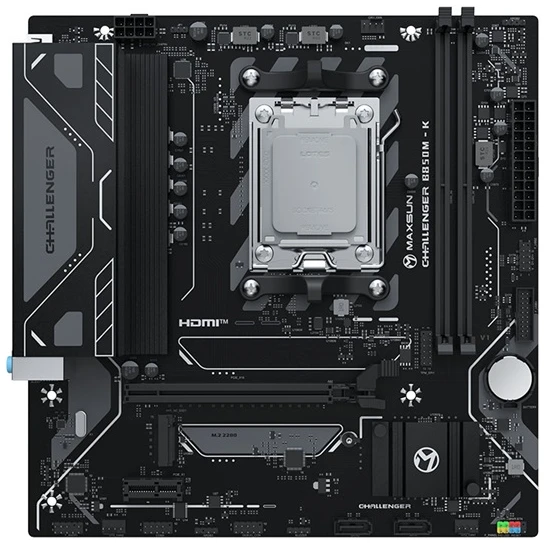 Maxsun Alaplap - AMD MS-CHALLENGER B850M-K AM5 (B850, mATX, 2xDDR5 8000MHz, 2xSATA3, M.2, HDMI)