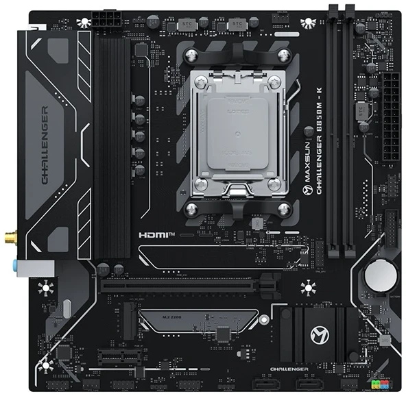 Maxsun Alaplap - AMD MS-CHALLENGER B850M-K WIFI AM5 (B850, mATX, 2xDDR5 8000MHz, 2xSATA3, M.2, HDMI)