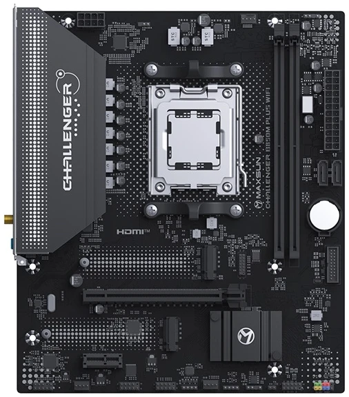 Maxsun Alaplap - AMD MS-CHALLENGER B850M PLUS WIFI AM5 (B850, mATX, 2xDDR5 8000MHz, 2xSATA3, 2xM.2, HDMI, DP)