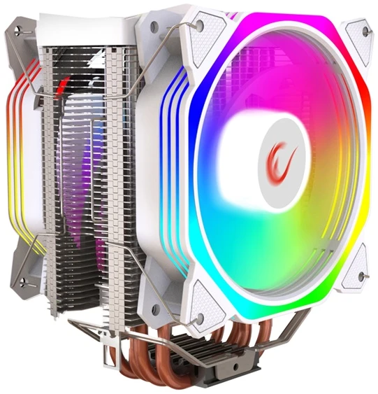 Rampage CPU Cooler - OCTAGON C60 (max 40dB, 96,84 m3/h, 4 pin csatlakozó, 2x12cm, A-RGB, LED, Fehér)