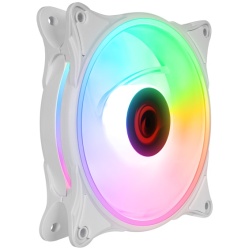 Rampage Cooler 12cm - GLARE F50 (64,56 m3/h, ház hűtésre, Rainbow LED, fehér)