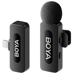 BOYA Mikrofon - BY-V1 V2.0 (Vezeték nélküli, fekete, Lightning)