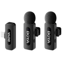 BOYA Mikrofon - BY-V20 V2.0 (Vezeték nélküli, fekete, USB-C)
