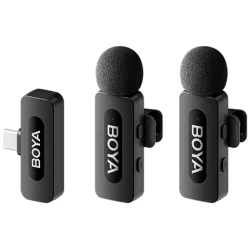 BOYA Mikrofon - BY-V20 V2.0 (Vezeték nélküli, fekete, USB-C)