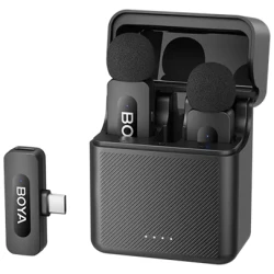 BOYA Mikrofon - BY-V30 (Vezeték nélküli, fekete, 2TX+1RX, USB-C)