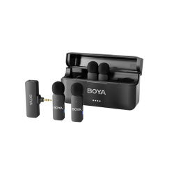 BOYA Mikrofon - BY-V4 (Vezeték nélküli, zajszűrés, fekete, 3,5mm)