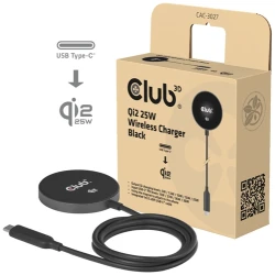 Club 3D Vezeték nélküli töltő - CAC-3027 (Qi2 25W Wireless, 1m, fekete)