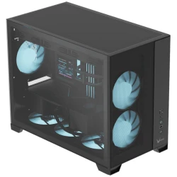 Formula Számítógépház - Air Mesh G6 Black (fekete, ablakos, mATX, 1xUSB3.0, 1xType-C)