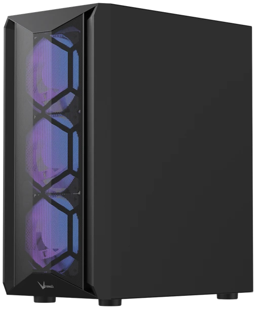 Formula Számítógépház - Air Power G1 Plus Black (fekete, ablakos, 6x12cm venti, mATX, 1xUSB3.0, 1xUSB2.0, 1xType-C)