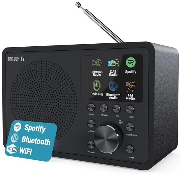 Majority Internet rádió - Touro (6W, Bluetooth 5.4, FM Rádió, Spotify, USB)