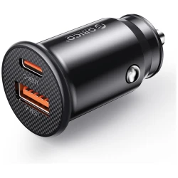 ORICO autós töltő - PM-30-1A1C-BK (Szivargyújtós, USB-C 30W+USB-A 27W, fekete)