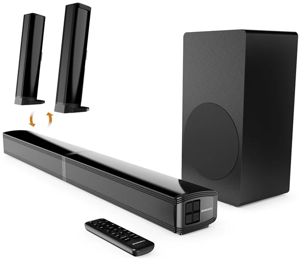 Oakcastle Hangszóró Soundbar - SB80 Xtra Split (200W, Bluetooth 5.3, HDMI ARC, AUX, USB, Optikai, Távírányító)