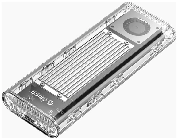 Orico Külső M.2 ház - ORICO-TCM2-U4-SV-BP (USB-C 4 -> M.2 NVMe, Max.: 8TB, 40 Gbps, szürke)