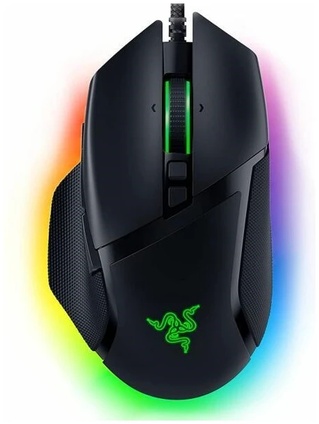 Razer Egér - Basilisk V3 (Optikai, 26000DPI, 11 gomb, harisnyázott kábel, fekete)
