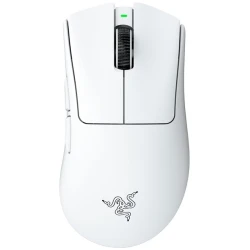 Razer Egér - DeathAdder V4 Pro White (Optikai, 45000DPI, 6 gomb, harisnyázott kábel, fehér)