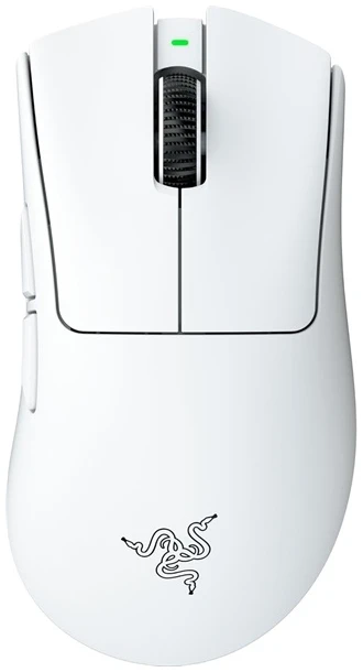 Razer Egér - DeathAdder V4 Pro White (Optikai, 45000DPI, 6 gomb, harisnyázott kábel, fehér)
