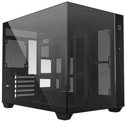 ID-Cooling Számítógépház - VIEW 500 (ablakos, venti nélkül, BTF, mATX, 1xUSB3.0, 1xUSB2.0, fekete)