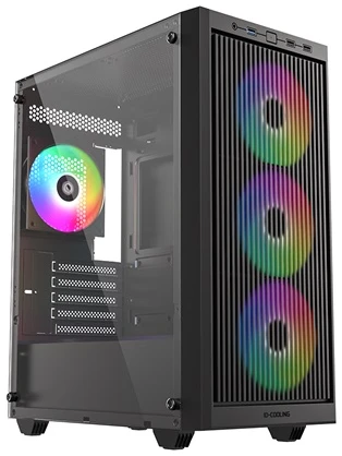 ID-Cooling Számítógépház - WARE 300 ARGB (ablakos, 4x12cm A-RGB, mATX, USB3.0, 1xUSB2.0, fekete)