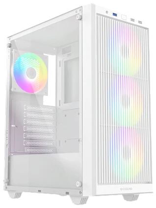 ID-Cooling Számítógépház - WARE 310 ARGB WH (ablakos, 4x12cm A-RGB, ATX, USB3.0, 1xUSB-C, 1xUSB2.0, fehér)