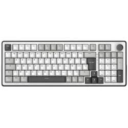 The G-Lab Vezeték nélküli Gamer Billentyűzet - KEYZ ELITE 400 WG/US (RGB, 2,4Ghz+BT+Wired, 1000Hz, USB, fehér-szü angol)