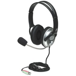 Manhattan Fejhallgató - Sztereó fejhallgató, 2.5m vezeték, Over-ear Design, Fekete-ezüst
