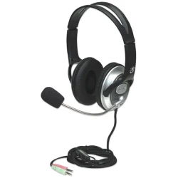 Manhattan Fejhallgató - Sztereó fejhallgató, 2.5m vezeték, Over-ear Design, Fekete-ezüst