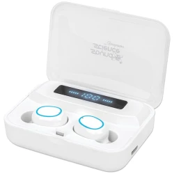 Manhattan Fülhallgató - Bluetooth 5.0 vezetéknélküli, mikrofon, hangerőszabályzó, Powerbank funkció, Fehér