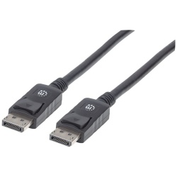 Manhattan Kábel - DisplayPort to DisplayPort ( DisplayPort 1.2, 4K@60hz, 10m, Fekete)