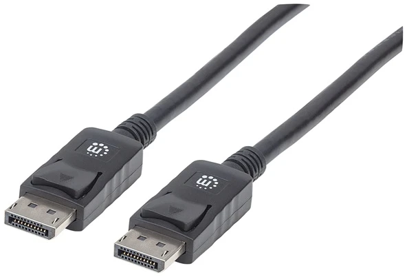 Manhattan Kábel - DisplayPort to DisplayPort ( DisplayPort 1.2, 4K@60hz,  1m, Fekete)