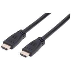 Manhattan Kábel - HDMI to HDMI (Ethernet HEC, ARC, 3D, 4K@60Hz, fali kábel, Shielded,  1m, Fekete)
