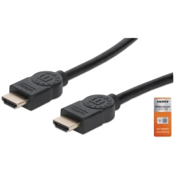 Manhattan Kábel - HDMI to HDMI (HDR, HEC, ARC, 4K@60Hz, HDR, 5m, 18 Gbps Fekete)