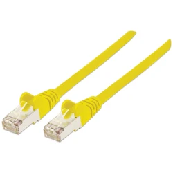 Manhattan Kábel - S/FTP Patch (RJ45 to RJ45, Cat7 kábel Cat6A moduláris csatlakozóval, 1m, sárga, réz)