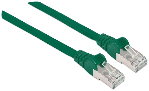 Manhattan Kábel - S/FTP Patch (RJ45 to RJ45, Cat7 kábel Cat6A moduláris csatlakozóval, 1m, zöld, réz)