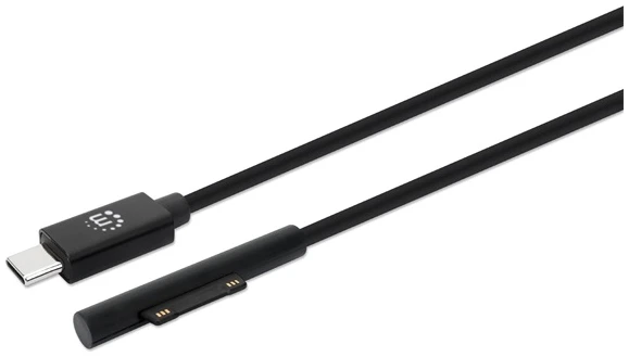 Manhattan Kábel - Surface Connect to USB-C kábel, 15V/3A, 1.8 m, Fekete