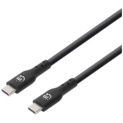 Manhattan Kábel - USB-C Male to USB-C Male kábel, 2m, 60W/3A, Fekete