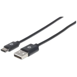 Manhattan Kábel - USB 2.0 Type-A to Type-C, 0.5m, Fekete