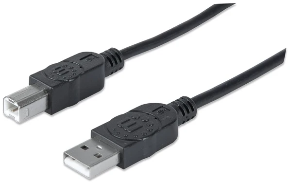 Manhattan Kábel - USB nyomtató kábel (USB2.0, USB-A - USB-B, 3m, Fekete) 1 Manhattan Kábel - USB nyomtató kábel (USB2.0, USB-A - USB-B, 3m, Fekete)