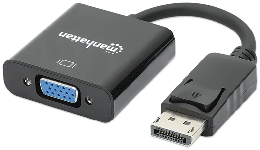 Manhattan Kábel átalakító - DisplayPort to VGA Converter Cable, 15 cm, Active