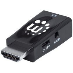 Manhattan Kábel átalakító - HDMI to VGA Micro Converter, Fekete