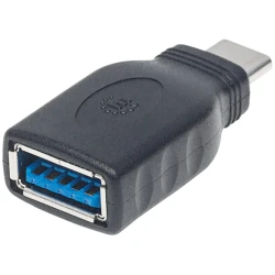 Manhattan Kábel átalakító - USB-C to USB-A Adapter, Fekete