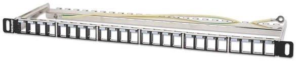 Manhattan Patch panel - Üres patch panel, 24 portos, 10" 0.5U, Fekete