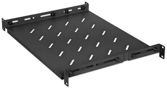 Manhattan Rackszekrény polc - 714716 (19", 1U, fix rögzítés, változtatható sínekkel: 750 - 950 mm mély, 20kg, fekete) 1 Manhattan Rackszekrény polc - 714716 (19", 1U, fix rögzítés, változtatható sínekkel: 750 - 950 mm mély, 20kg, fekete)