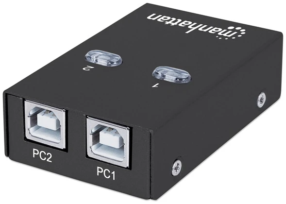 Manhattan USB HUB - USB 2.0 automatikus megosztó kapcsoló, 1x2 port, kettős vezérlés, automatikus érzékelős 1 Manhattan USB HUB - USB 2.0 automatikus megosztó kapcsoló, 1x2 port, kettős vezérlés, automatikus érzékelős